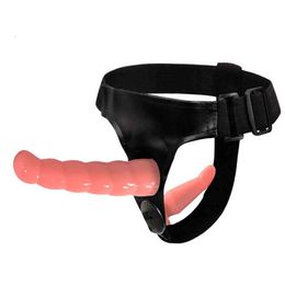 Nxy Dildos Strapon Double Realistic Anal Ultra Elastic Harness Belt Strap on Adult Sex Toys for Lesbian Woman 220420