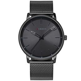 ZDR-2022 Luxury brand CURREN Watches Men Fashion Stainless Steel Mesh strap Quartz-watch Ultra Thin Dial Clock relogio masculino gifts