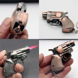 Creative Revolver Lighter Metal Revolver Type Gun Inflatable Windproof Lighter Furniture Ornaments Personalised 357 Gun Lighter