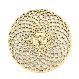 Decorative Objects & Figurines Flower Shaped Chakra Energy Art Wall Hanging Decor Sacred Geometry Hollow Wooden Stone Stand Base Placemats T