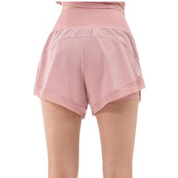 Damen Yoga Short Sport Fitness Pink Hot Short Frau Mädchen Casual Gym mit Tasche Sommer Laufen Jogger Sportlich Atmungsaktiv Workout Sportbekleidung