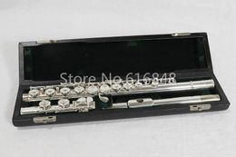 Hot Pearl PF-525 E Cupronickel Flute C Tune 16 Keys Closed Holes Flute With E Key High Quality Silver Plated Musical Instrument