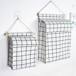 Waterproof Door Wall Hanging Bag Kitchen Bathroom Linen Cotton Sundries Folding Organiser Underwear Socks Sorting Bag 200923