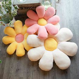 Ins Hot Cm Daisy Plush Cushion Down Cotton Flower Plant Shaped Seat Indoor Floor mat Decor For Baby Children J220704