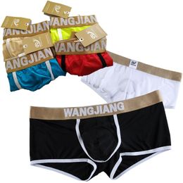 Underpants Pouch Boxer Low Waist Transparent WJ Men Underwear Through Sexy Sheer Breathable Summer Man Silk ShortsUnderpants