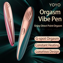 Portable Pen Vibrators Bullet For Women dildo Clitoris Stimulator sexy toys for adults 18 Auto Heating USB Rechargeable