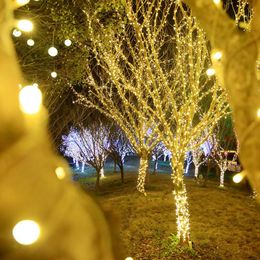 LED Icicle Waterproof Light Garland Christmas Fairy Light Chain Waterproof Home Garden wedding Party Outdoor Holiday Decoration 201204