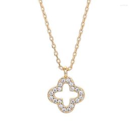 Pendant Necklaces Simple Lucky Four-leaf Clover Necklace For Women Chain Charm Electroplating Platinum And Gold Fashion Jewellery With Godl22