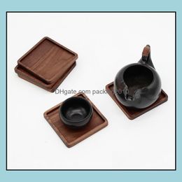 Other Table Decoration Accessories Kitchen Dining Bar Home Garden Ll Wood Coasters Decorat Dheq4