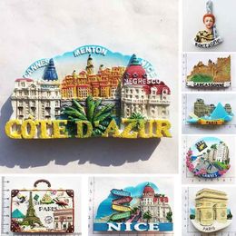 France Paris Fridge Magnet Souvenir Carcassonne Cannes Imanes Para Riviera Arch of Triumph NICE Magnetic Stickers Home Decor 220718