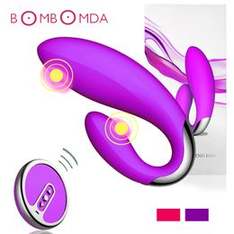 sexy Shop U Shape Vibrator Toys for Adult Wireless Remote Control G Spot Clitoris Massager Vagina Masturbator Female Beauty Items