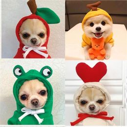 Super Cute Pet Clothes Transformed Fruit Hoodie for Dog Clothes Chihuahua Teacup Puppy Cat Ear Hoodie Pomeranian T Shirt234S