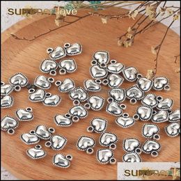 Charms Jewellery Findings Components Simple Sier Alloy Charm Pendant For Bracelet Necklace Earring Elephant Love Heart Angle Bee Diy Making