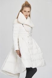 Women's Down & Parkas High Quality Parka Warm Winter Coat White Duck Jacket Women Asymmetric Skirt Coats Abrigo Mujer WXF1601