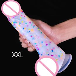 XXL Liquid Silicone Realistic Dildo With Suction Cup Huge Jelly Penis Thick Dick Butt Plug sexy Toys Men Women Gay Strapon Cock