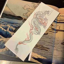 NXY Temporary Tattoo Double Colour Chinese Dragon Tatoo for Men Women Waterproof Arm Body Leg Fake Tattoos Tatuajes Temporales Cool Decals 0330
