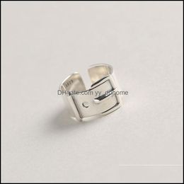 Band Rings Jewellery Luxury Belt Design Adjustable Ring 100% Genuine 925 Sterling Sier Wide Glazed Open For Women Fine Ymr769 Drop Delivery 20