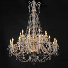 European Villa Living Room Gold Crystal Chandeliers Light Luxury Duplex Staircase Lamps Creative Beauty Salon Decorative Fixture