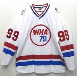 Nik1 99 Wayne Gretzky 1979 WHA All Star Hockey Jersey Embroidery Stitched Customise any number and name Jerseys