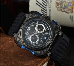 Wristwatches BR Model Sport Rubber Watchband Quartz Bell Luxury Multifunction Watch Business Stainless Steel Man Ross Wristwatch M233o