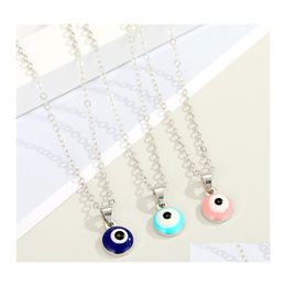 Pendant Necklaces Turkish Symbol Evil Eye Necklace Women Men Nazar Turkey Arabic Islamic Lucky Charm Blue Eyes Drop Delivery Jewelry Dhhku