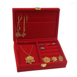 Jewellery Pouches Bags 2022 Chinese Red Storage Box Dragon And Phoenix Bracelet Packaging Necklace Gift Brocade Case Display Boxes Edwi22