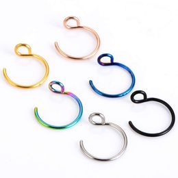 Septum Ring Hoop 20G Steel Faux Nose Lip Labret Nostril Piercings Oreja Cilp On Nose Piericng Woman Men Body Jewellery