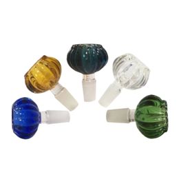 Pumpkin Hookahs Glass Bowls Smoking Slide Mix Colours Philtre Thick Bowl 14mm 18mm Joints For Bongs Hookah Water Pipe