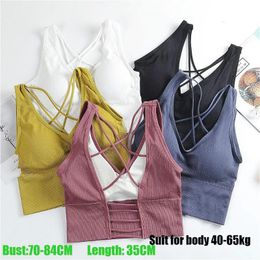 Yoga Outfit Beauty Back Sports Bra Women Shockproof Sexy Breathable Athletic Fitness Running Gym Vest Tops Sportswear Crop Push Up TopYoga