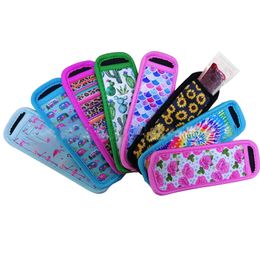 Neoprene Popsicle Cover Favour Fashion Printing Portable Natural Rubber Popsicles Protective Set Antifreeze Hand Reusable