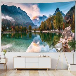 Tapestry Mountain And River Landscape Painting Carpet Wall Hanging Nature Bohem