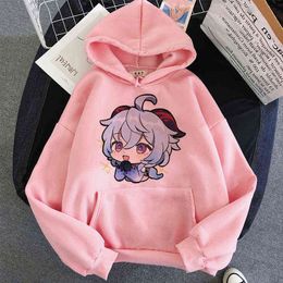 Anime GANYU Kawaii Hoodie Genshin Impact Clothes Women Hot Game Print Colors 39 Oversized Sweatshirts Aesthetic Harajuku Y2K Y220713