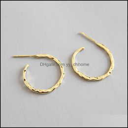 Stud Earrings Jewelry 100% Real 925 Sterling Sier Irregar Convex For Women Korea Fine Yme352 Drop Delivery 2021 Ihqbt