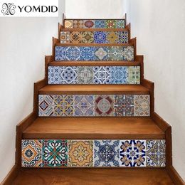 6Pcs 3D Stair Mat Sticker Bedroom Door Printed Wall s Waterproof Irregular Rug Mats AntiSlip Home Decor Y200527