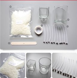 Комплект для изготовления свечей соевый восковая ароматерапия выполнение набора - ящик для хранения со стеклянными банками на Распродаже