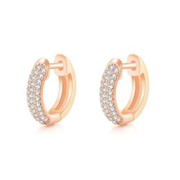 Hoop & Huggie MxGxFam 3 Gold Colour Mirco Zircon Small Earrings For Women Fashion Jewellery Good QualityHoop