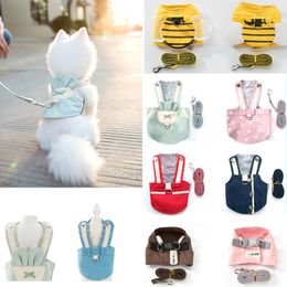 Dog Harness With Leash Adjustable Vest Walking Supplies Soft Breathable Collar Harness or Puppy Medium Large Dog Chest Strap 201101