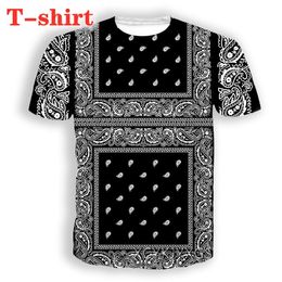 New 3D Print Causal Clothing Bandana Pattern Fashion Men Women T-shirt Plus Size Size S-7XL 015