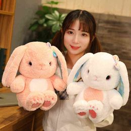 Beautiful 253040Cm Beautiful 1Pc Plush Long Ears Rabbit Dolls Soft Animals Bunny Toy ldren plush Sleeping Toy For Daughter Gift J220729