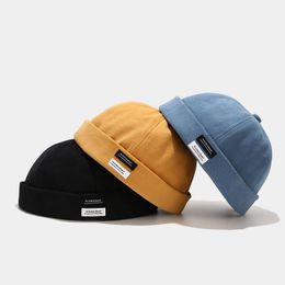 Berets Fashion Vintage Beanie Hats Men Women Spring Autumn Landlord Hat Streetwear Hip Hop Brimless Cotton Docker CapBerets