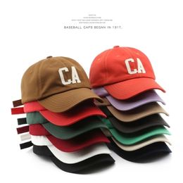 Topi Baseball Katun SELCTKON untuk Pria dan Wanita Bordir CA Patch Fashion Pantai Musim Panas Kasual Uniseks 220618