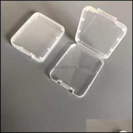 New Protection Case Card Container Memory Boxes Cf Cards Tool Plastic Transparent Storage Box Mini Easy To Carry Drop Delivery 2021 Bins H