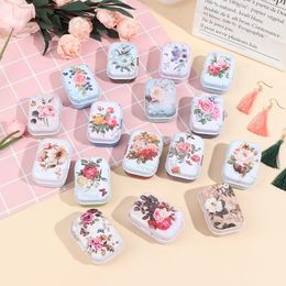 Storage Boxes & Bins Mini Flower Small Metal Candy Trinket Tin Jewelry Iron Tea Coin Square Box Case Home Organizer On SaleStorage