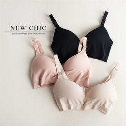 849# Summer Thin Cotton Maternity Nursing Bras Breastfeeding Underwear Clothes for Pregnant Women Pregnancy Sleep Feeding Bras 210318