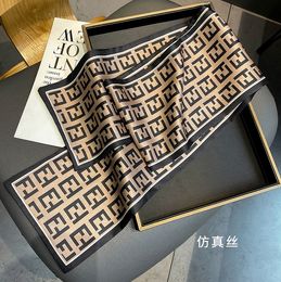 20color Designer 23ss Lettere Stampa floreale Sciarpa di seta Fascia per le donne Moda Manico lungo Borsa Sciarpe Parigi Spalla Tote Nastro per bagagli