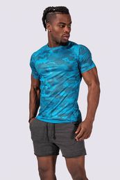 Men's T-Shirts Hirigin Summer Mens Short Sleeve T-Shirt Camouflage Printed Round Neck Slim Fit Quick Dry Tee Shirt Casual Simple Style Tops
