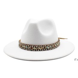 Fedora Hat for Women Men Felt Hats Woman Man Fedoras Panama Jazz Top Hat Female Wide Brim Cap Girls Fashion Autumn Winter Caps ZZE14006