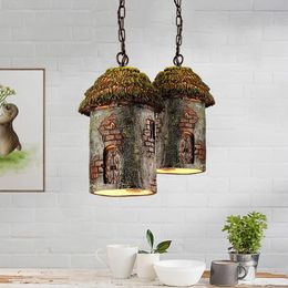 Pendant Lamps Study One Antique Chandelier Restaurant Bar Iron Bedroom Design Personality Resin Soft Outfit ChandelierPendant