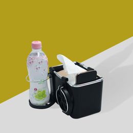 Car Organiser Universal SUV Seat Handrail Armrest Storage Case Box With 2/3 Water Cup Holder Auto Tissue Drawer Part