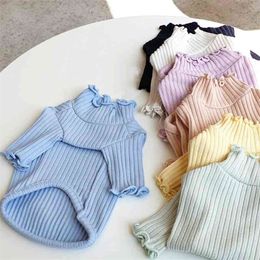 Dog Clothes Ultra-thin Pet Dog Clothes Bottoming Shirt Stripe Clothes For Pet Small Medium Puppy Yorkshire Shih Tzu Hairpin Tedd 210401